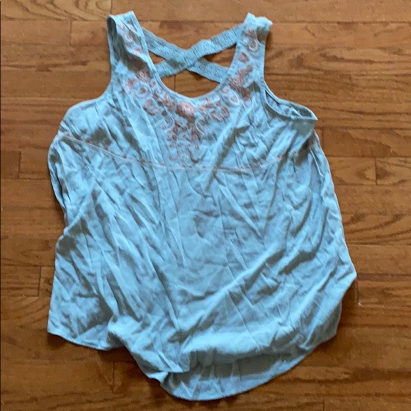 Light Blue w Rose Gold Blouse - Picture 3 of 3